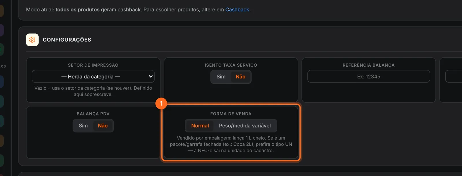 Forma de venda Normal num produto em litros, com o aviso para usar o tipo UN em embalagens fechadas